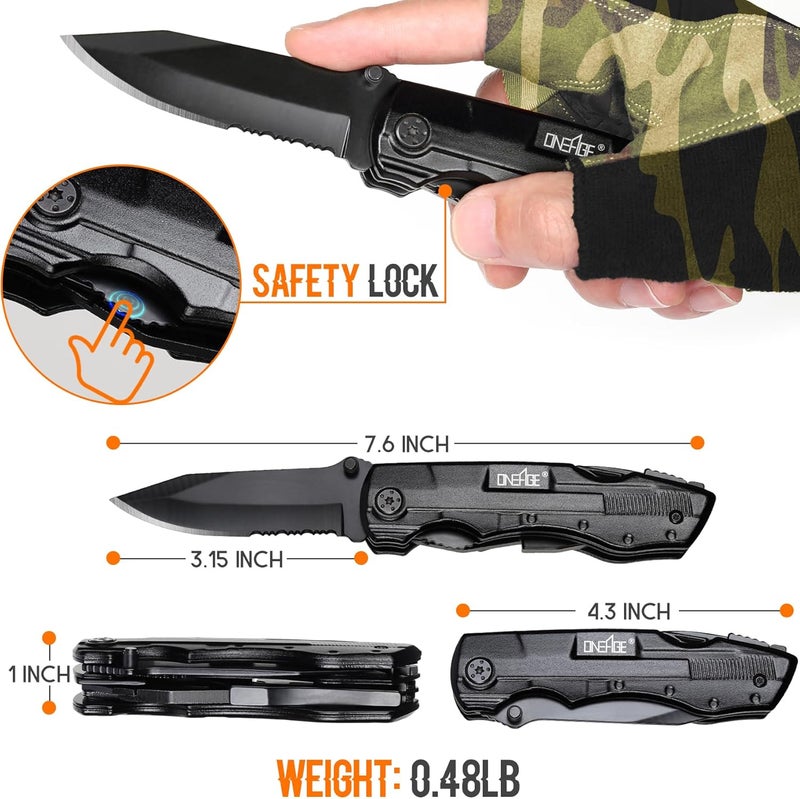 ONEAGE Gifts for Men Him Dad, Pocket Multitool Knife, Christmas Stocking Stuffers for Men, Anniversary Birthday Gifts for Husband, Boyfriend, Guy, Groomsmen, Fathers Day, Gadget for Hiking, Camping, Outdoor - Image 4