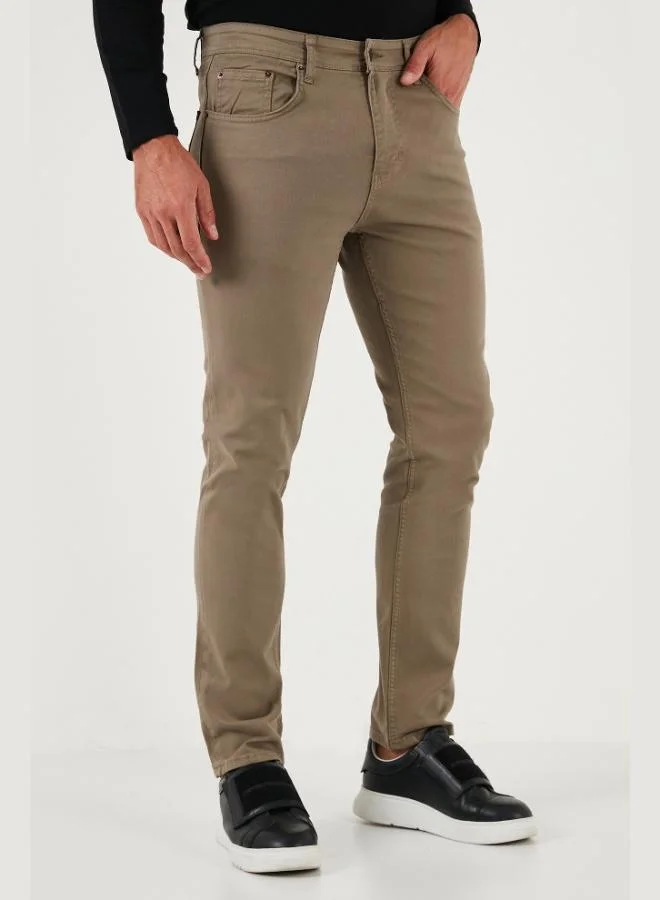 Buratti  Buratti Stretch Cotton Regular Fit Normal Waist Straight Leg Trousers Men's PANTS 674002 for Men | Best Price UAE