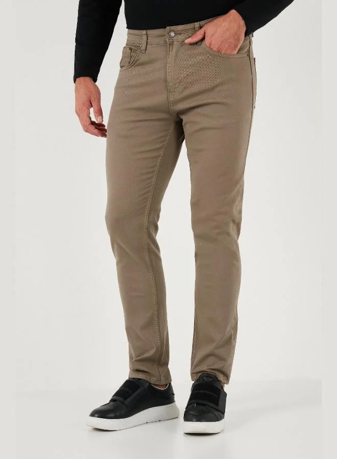 Buratti  Buratti Stretch Cotton Regular Fit Normal Waist Straight Leg Trousers Men's PANTS 674002 for Men | Best Price UAE