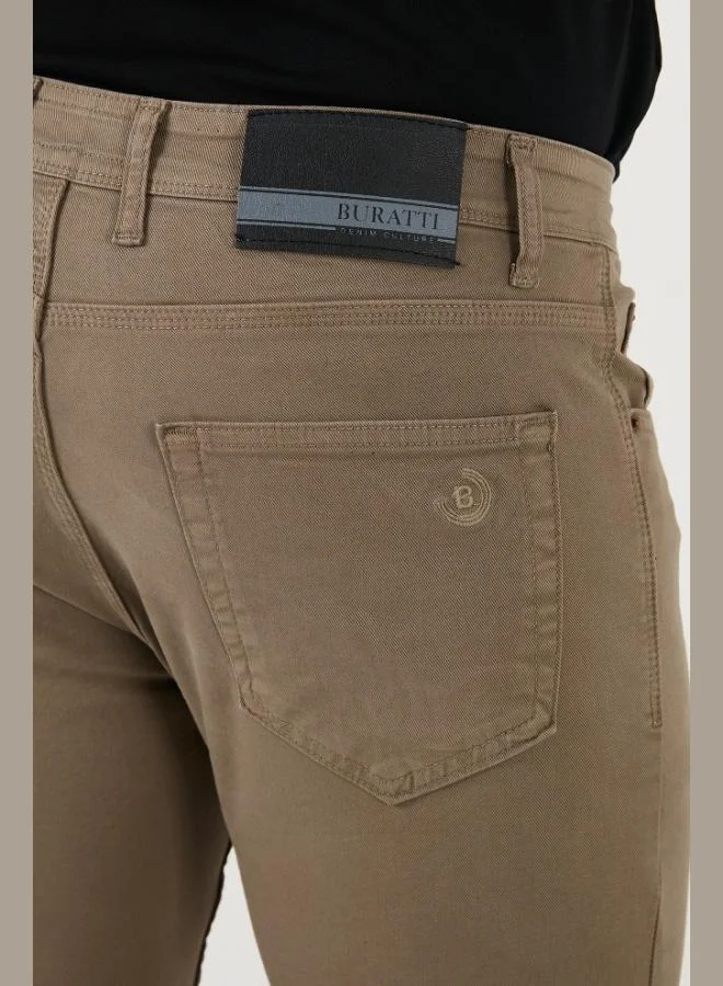Buratti  Buratti Stretch Cotton Regular Fit Normal Waist Straight Leg Trousers Men's PANTS 674002 for Men | Best Price UAE