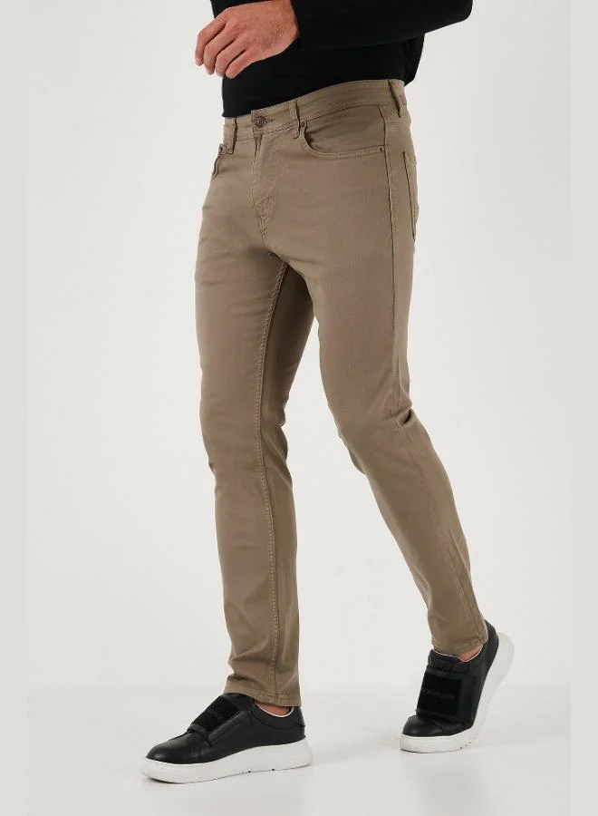 Buratti  Buratti Stretch Cotton Regular Fit Normal Waist Straight Leg Trousers Men's PANTS 674002 for Men | Best Price UAE