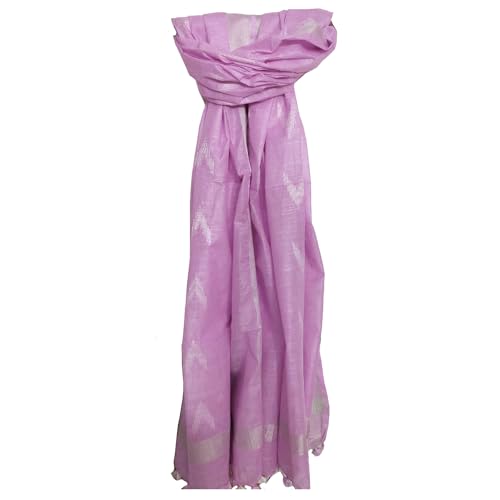 SheenKraft | Women's Handloom Linen Cotton Blend Bhagalpuri Ikkat Dupatta with Zari Designed Free Size_Color Variation (Free, Light_Pink) - Image 2