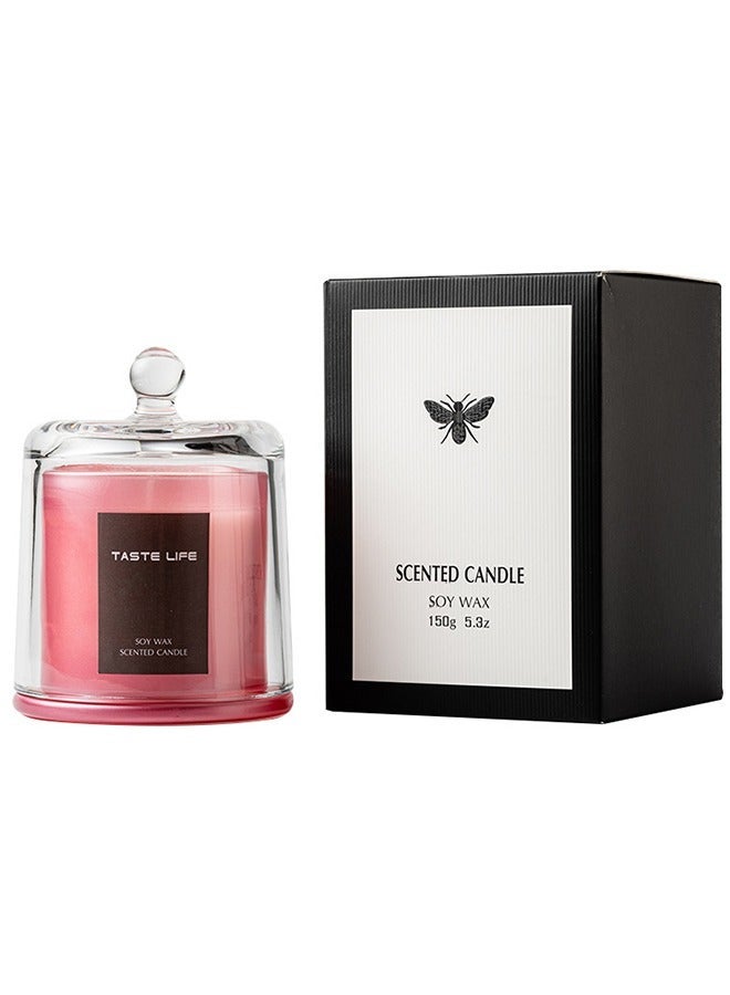 بداية مثالية شمعة العلاج بالروائح، شموع منزلية معطرة، 5.3 أونصة، شمعة العلاج بالروائح، شمع الصويا النباتي، 150 غرام، هدية منزلية، هدية مصاحبة، حمام سبا، يوغا، ترتيب إبداعي، رمان أحمر وماسي - Image 2