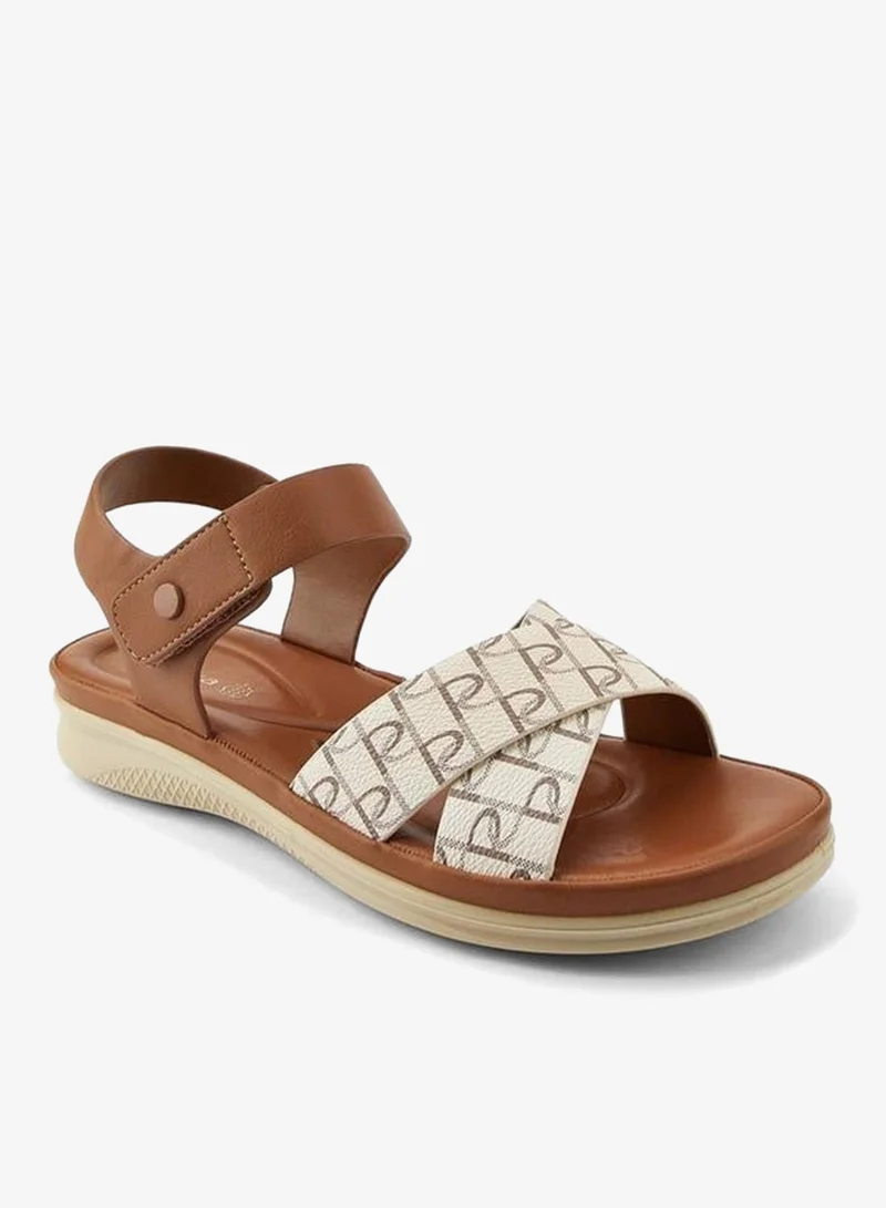 Paprika Women's Printed Hook and Loop Sandals