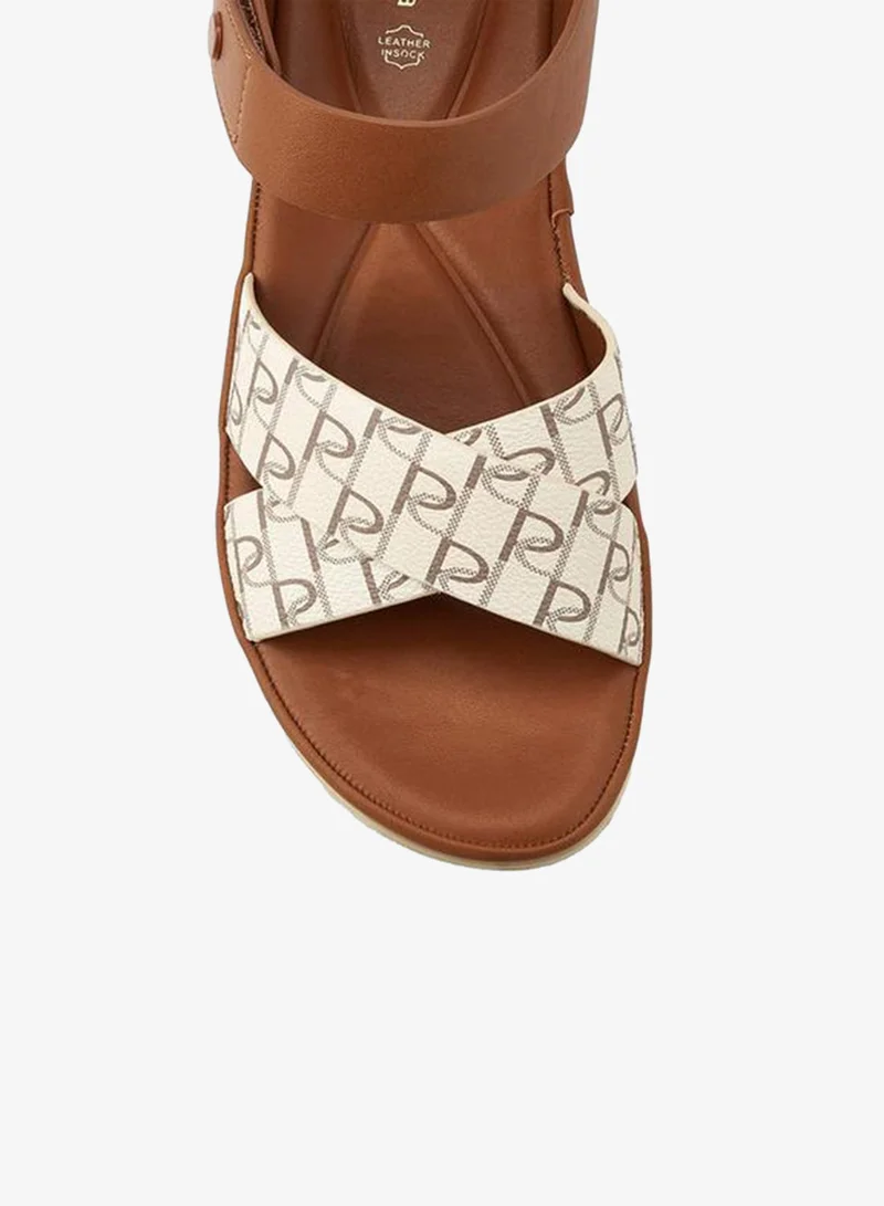 Paprika BROWN Women's Printed Hook and Loop Sandals for Women | Best Price UAE