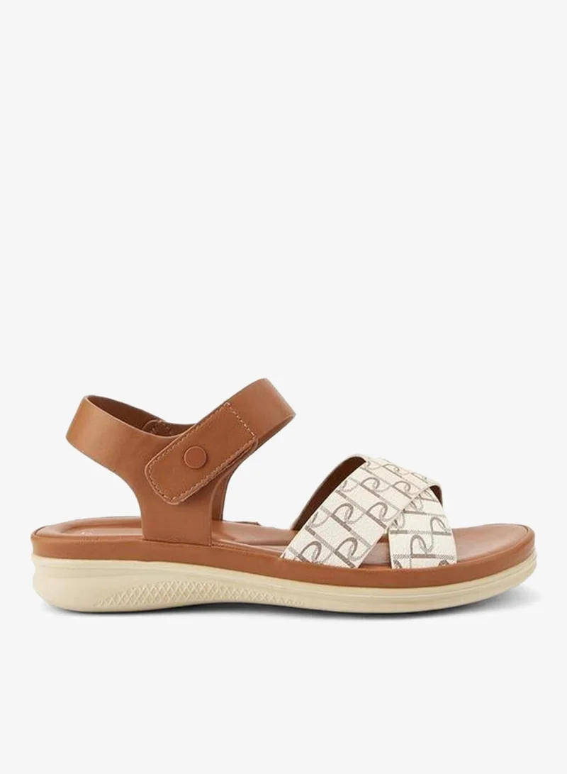Paprika BROWN Women's Printed Hook and Loop Sandals for Women | Best Price UAE