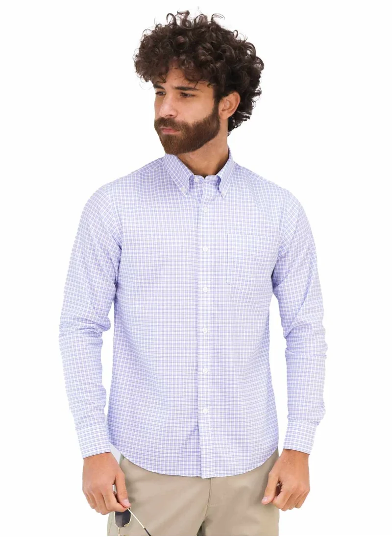 GIORDANO Men's Wrinkle Free Shirt  - Blue