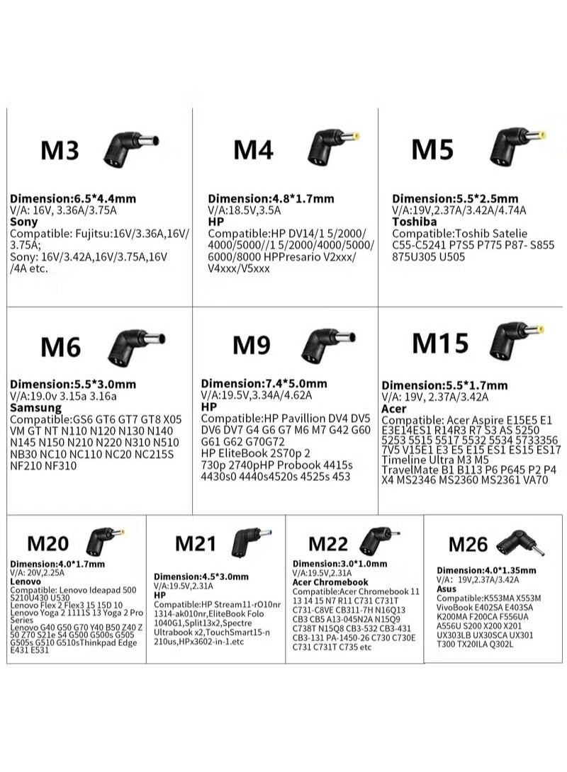 ARNOTEC 90W Universal Laptop Charger, 15V-20V Power Adapter, 10 Interchangeable Connectors, Compatible with Acer/ASUS/HP/Lenovo/ThinkPad/Samsung/Sony/Toshiba 65W/45W Laptop Adapters - Image 2
