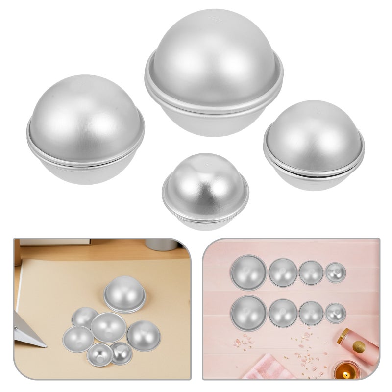 8 Sets Bath Bomb Molds - Various Size Mold Kit - Metal Hollow Sphere For Soap Making & Crafting Cake Maker - Image 2