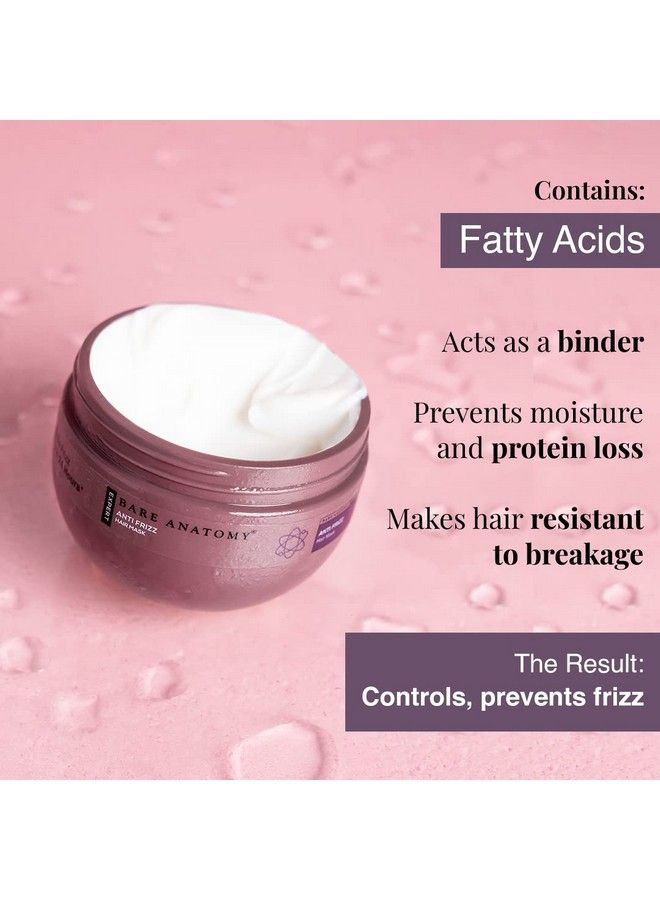 BARE ANATOMY Anti Frizz Hair Mask ; Frizz Control Upto 24 Hours ; Powered By Hyaluronic Acid & Fatty Acids ; For Deep Conditioned & Frizz Free Hair ; Sulphate & Paraben Free ; Women & Men ; 250G - Image 4