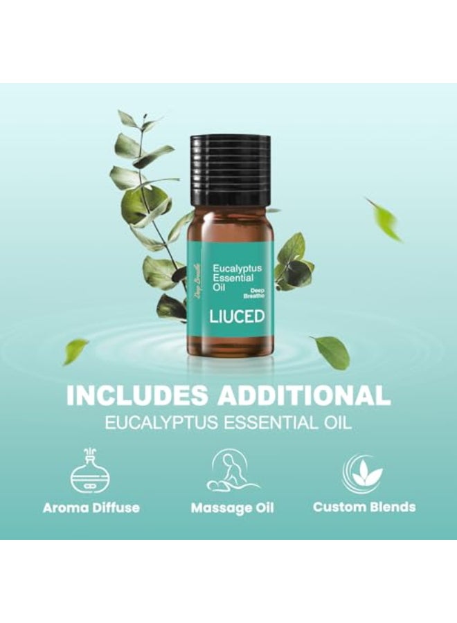 LIUCED 141 Shower Steamers Aromatherapy 14 Pack Eucalyptus Mint Shower Bombs and 5ml Natural Eucalyptus Essential Oils Eucalyptus for Shower Sinus Relief Valentines Day Gifts for Her Gifts for Women - Image 3