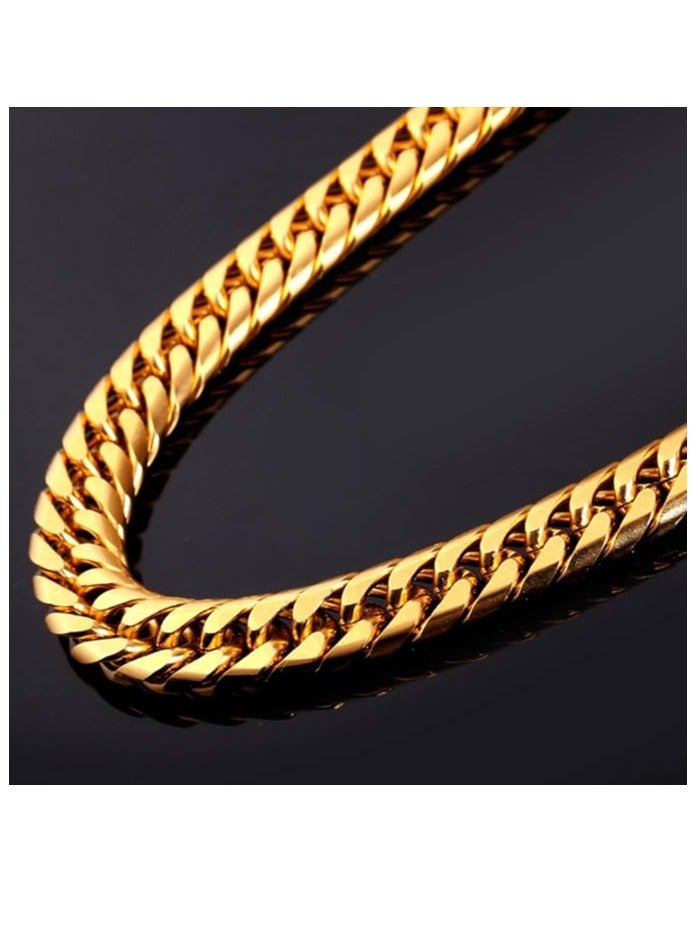 Rwnq Trendy Gold Cuban Chain for Women – Elegant and Luxurious Design, Perfect for Daily Wear and Special Occasions. Made of 18K Gold-Plated Stainless Steel, Durable and Resistant to Tarnish and Rust. A Perfect Gift – A Unique Necklace That Adds a Touch of Sophistication and Elegance to Any Outfit. _ Women’s Accessories – Stainless Steel Women’s Accessories – Jewelry – Accessories_  - Image 2