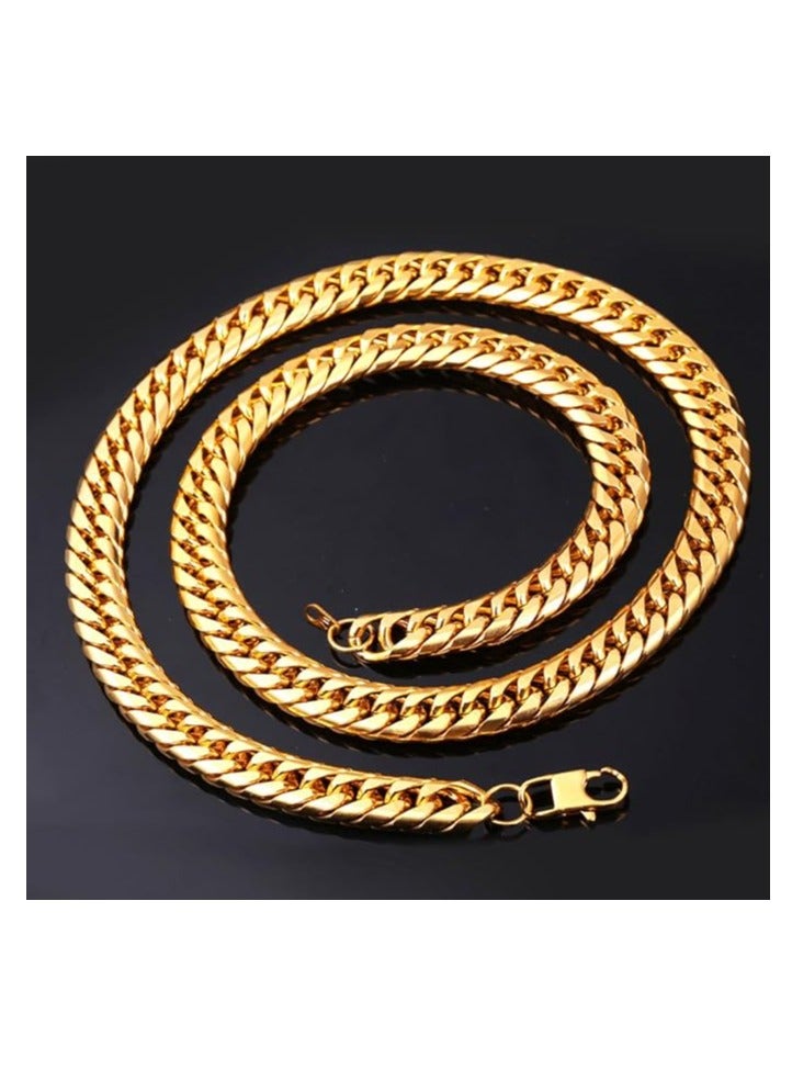 Rwnq Trendy Gold Cuban Chain for Women – Elegant and Luxurious Design, Perfect for Daily Wear and Special Occasions. Made of 18K Gold-Plated Stainless Steel, Durable and Resistant to Tarnish and Rust. A Perfect Gift – A Unique Necklace That Adds a Touch of Sophistication and Elegance to Any Outfit. _ Women’s Accessories – Stainless Steel Women’s Accessories – Jewelry – Accessories_  - Image 3