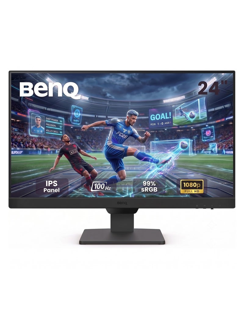 BenQ GW2490 100Hz Gaming Monitor 24 inch FHD 1920x1080p, IPS, Adaptive Brightness, Built-in Speakers, DP, HDMI , KSA Version - 3 Years Warranty Black Black - Image 1
