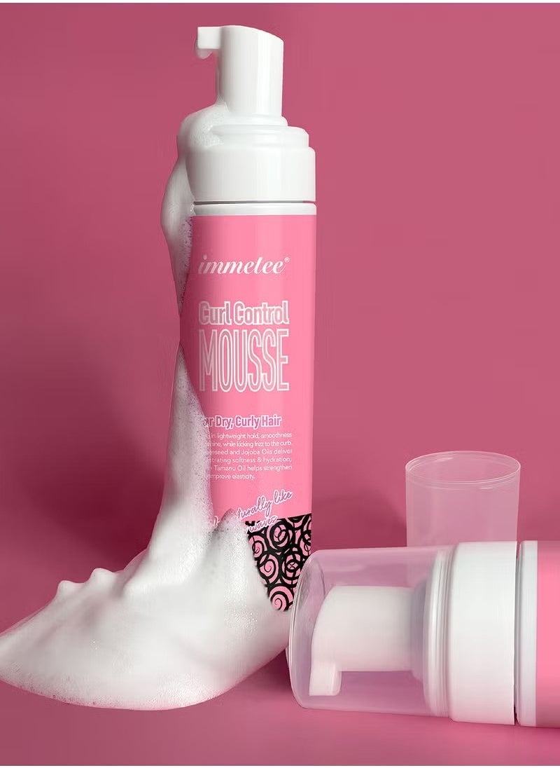 Immetee - Curl Hair Control Mousse,Non Sticky Moisturizing Nourishing Repairing Curl Hair Foam Mousse for Hair Styling Volumizing and Against Frizz Professional Design for Curl Hair 200ml - Image 1