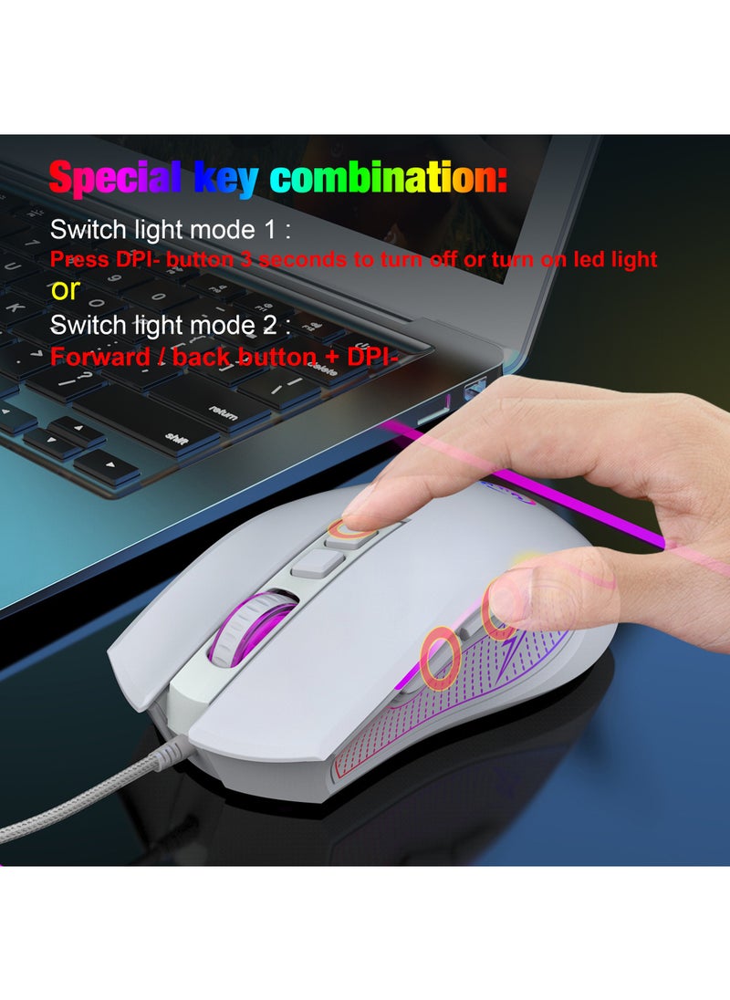 Rock Pow - Wired Gaming Keyboard and Mouse Combo Include Mini 60% Merchanical Feel Keyboard Ergonomic Design - Image 1