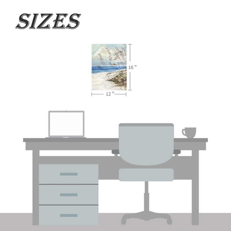 Dream Land Beach Abstract Canvas Wall Art: Ocean Sand Dunes Grass Landscape Painting Prints Pictures Works Modern Coastal Nature Reed Botanical Seascape Minimalist Artwork for Bedroom Office Family - Image 2
