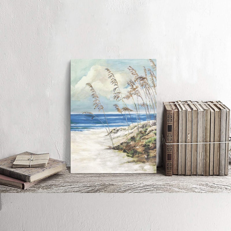 Dream Land Beach Abstract Canvas Wall Art: Ocean Sand Dunes Grass Landscape Painting Prints Pictures Works Modern Coastal Nature Reed Botanical Seascape Minimalist Artwork for Bedroom Office Family - Image 3