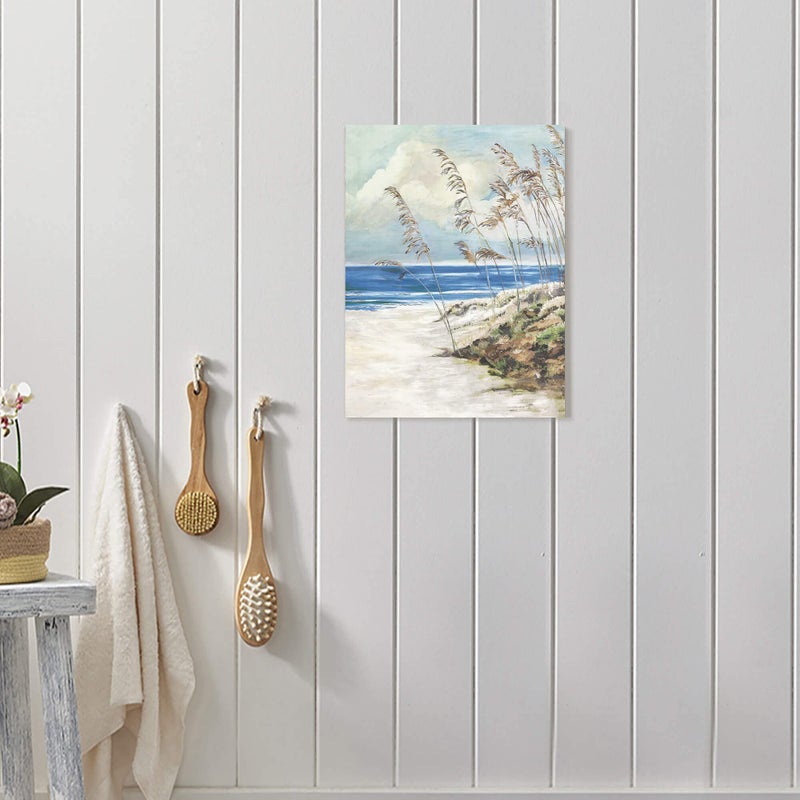 Dream Land Beach Abstract Canvas Wall Art: Ocean Sand Dunes Grass Landscape Painting Prints Pictures Works Modern Coastal Nature Reed Botanical Seascape Minimalist Artwork for Bedroom Office Family - Image 5