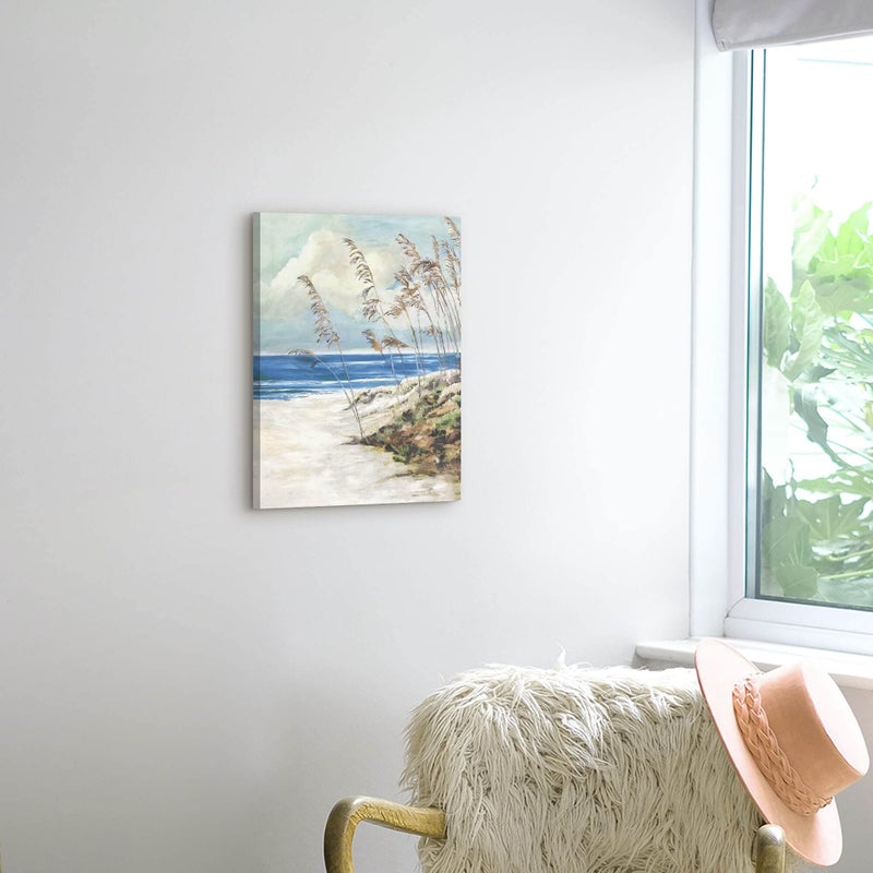Dream Land Beach Abstract Canvas Wall Art: Ocean Sand Dunes Grass Landscape Painting Prints Pictures Works Modern Coastal Nature Reed Botanical Seascape Minimalist Artwork for Bedroom Office Family - Image 4