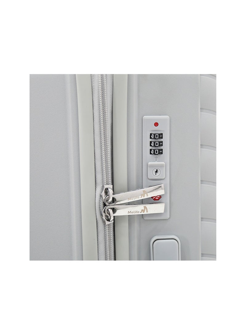 MELIFE Hardside Luggage Trolley Bag 3 Pieces Set,Grey (S-20",M-24",L-28") - Image 3