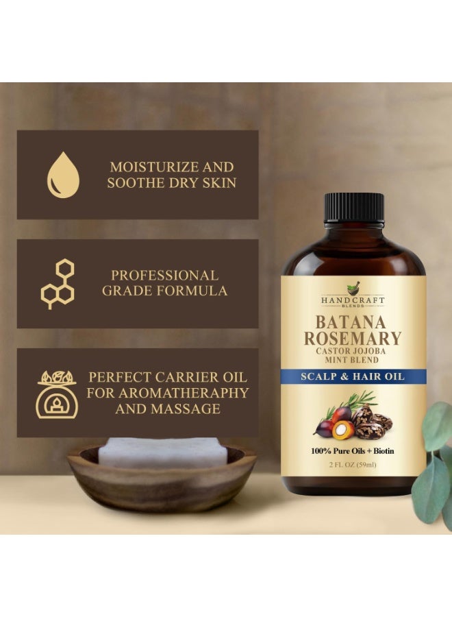 هاند كرافت بليندز Batana & Rosemary Hair Growth Oil 59 ml – Scalp Treatment & Strengthening for Growth & Loss, Thinning, Dry Scalp, Split Ends – Natural Hair Oil for Women & Men – Intensive Repair & Nourishing Formula - Image 4