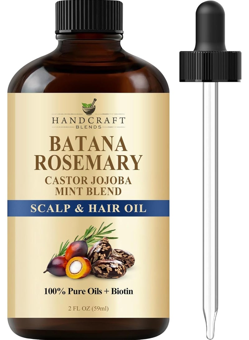 هاند كرافت بليندز Batana & Rosemary Hair Growth Oil 59 ml – Scalp Treatment & Strengthening for Growth & Loss, Thinning, Dry Scalp, Split Ends – Natural Hair Oil for Women & Men – Intensive Repair & Nourishing Formula - Image 1