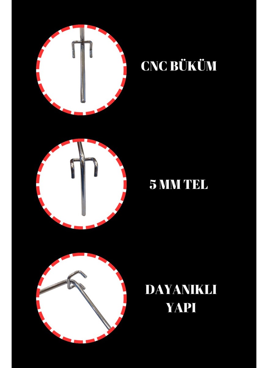 Manken İstanbul - Mannequin Istanbul 15 Cm - 25 Pieces Cnc Twist Durable Structure 15 cm Galvanized Wire Panel Hook - Image 1