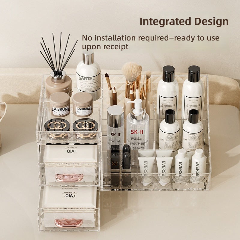 WU PET Desktop Storage Box for Cosmetics and Skincare Organizer - Image 3