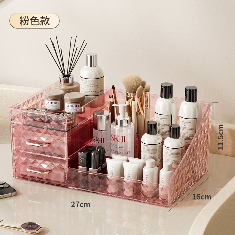 WU PET Desktop Storage Box for Cosmetics and Skincare Organizer - Image 1