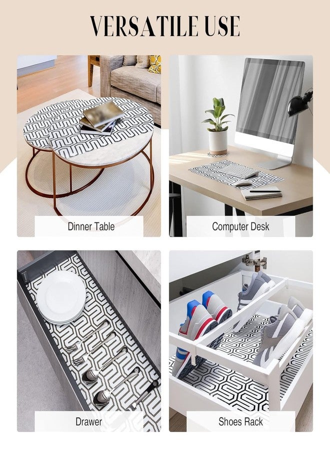 SUBETE Anti-Slip Waterproof Kitchen Drawer Liner | Non-Adhesive Shelf & Cabinet Mats | Anti-Skid Liner for Wardrobe, Cupboard, and Fridge | 45 cm x 300 cm (White Maze Pattern) - Image 4