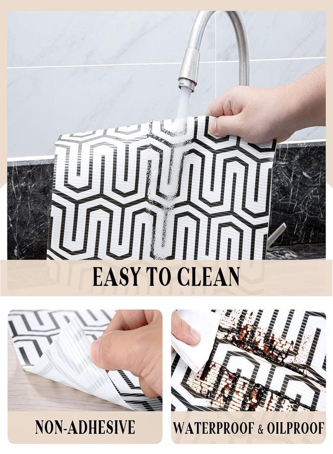 SUBETE Anti-Slip Waterproof Kitchen Drawer Liner | Non-Adhesive Shelf & Cabinet Mats | Anti-Skid Liner for Wardrobe, Cupboard, and Fridge | 45 cm x 300 cm (White Maze Pattern) - Image 3