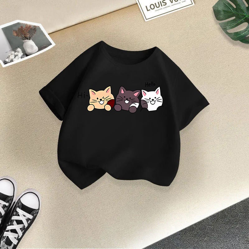 Children'S Wear Boys And Girls Short-Sleeved Children'S T-Shirt 2025 Cute Casual Half-Sleeved Top For Big Kids - Image 1