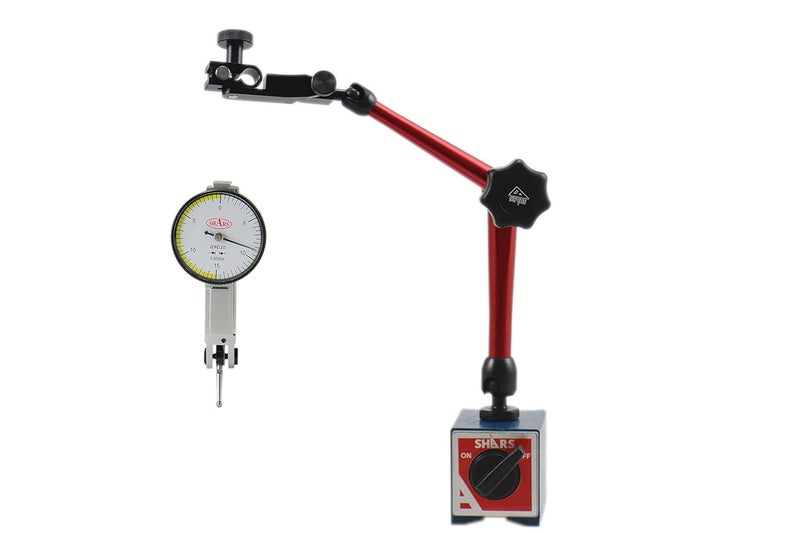 176 Lbs Universal Magnetic Base Indicator Holder with Speed Set Fine Adjustment + 0.03" Dial Test Indicator 202-7960(202-7932+303-3203) P]