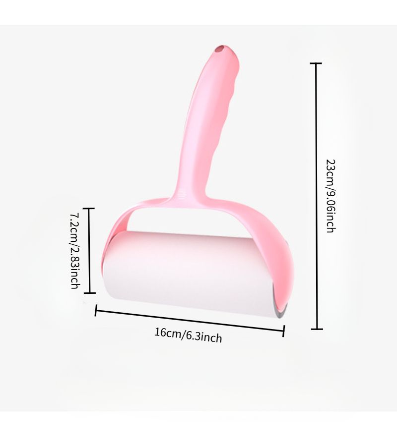 Pink Lint Roller with Tear Off Paper Refills Clothes Pet Hair Remover 6 3 Inch Handle - Image 3