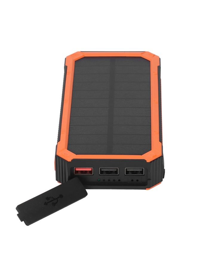 xozgdovg Solar Power Bank Orange 30000mAh 10W Wireless Charge PD Fast Charging SOS Function LED Light Solar Battery Bank - Image 2