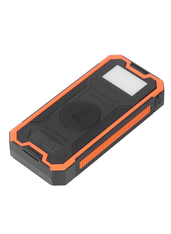 xozgdovg Solar Power Bank Orange 30000mAh 10W Wireless Charge PD Fast Charging SOS Function LED Light Solar Battery Bank - Image 4