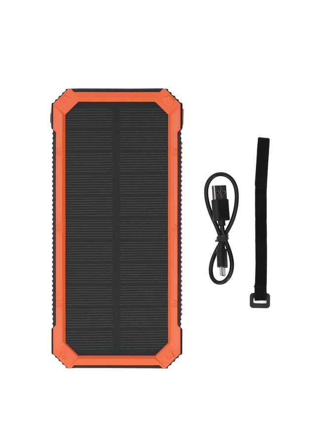 xozgdovg Solar Power Bank Orange 30000mAh 10W Wireless Charge PD Fast Charging SOS Function LED Light Solar Battery Bank - Image 1