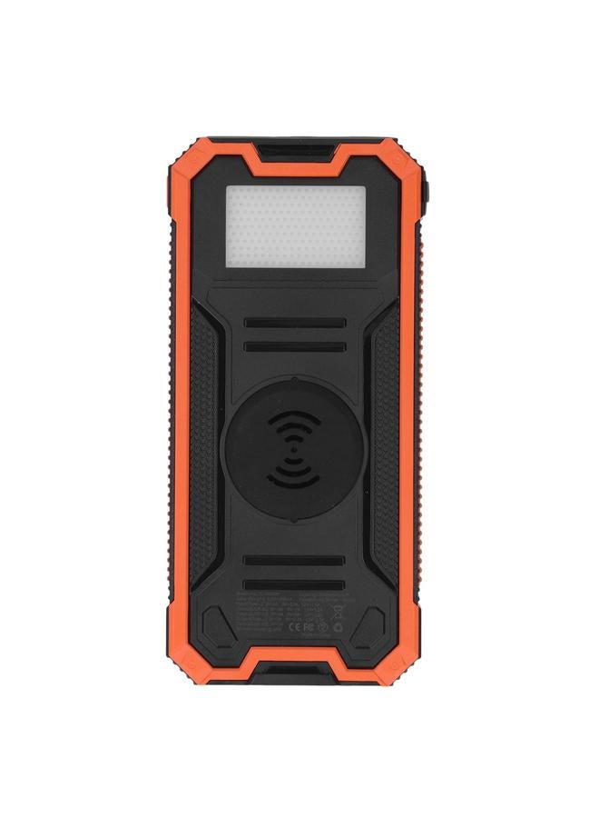 xozgdovg Solar Power Bank Orange 30000mAh 10W Wireless Charge PD Fast Charging SOS Function LED Light Solar Battery Bank - Image 5
