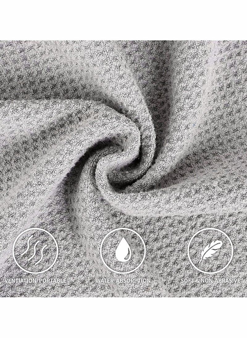 KASTWAVE مجموعة من 3 مناشف جولف، منشفة رياضية مع مشبك كارابiner القوي، منشفة قماش ميكروفايبر ذات نمط الوافل لليوغا، جولف، صالة رياضية، تخييم، جري (أزرق، أسود، رمادي) - Image 2