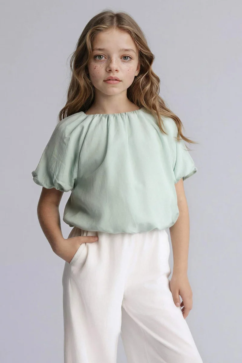 DeFacto Girl Balloon Fit Short Sleeve Blouse