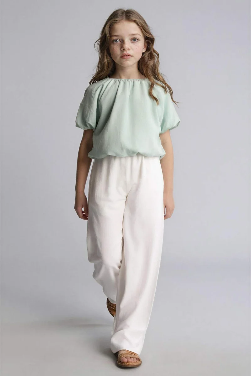 DeFacto Girl Balloon Fit Short Sleeve Blouse
