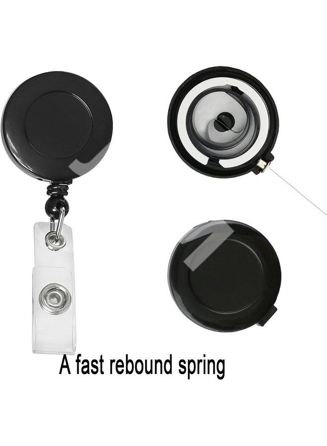 JSMSH سلسلة مفاتيح يويو قابلة للسحب على شكل دائري من JSMSH لحامل بطاقة الهوية (عبوة من 10 قطع، أسود) - Image 2