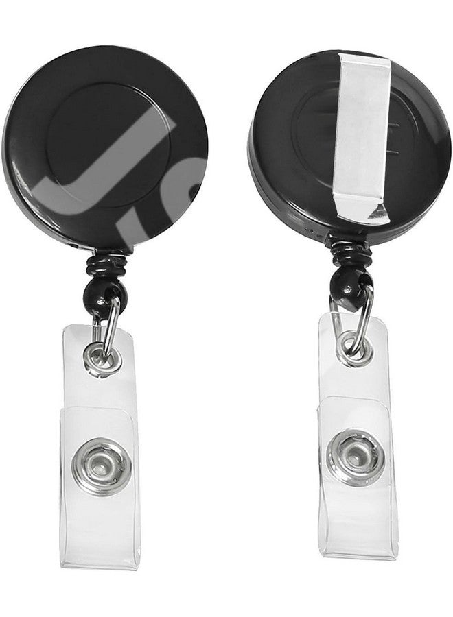 JSMSH سلسلة مفاتيح يويو قابلة للسحب على شكل دائري من JSMSH لحامل بطاقة الهوية (عبوة من 10 قطع، أسود) - Image 3