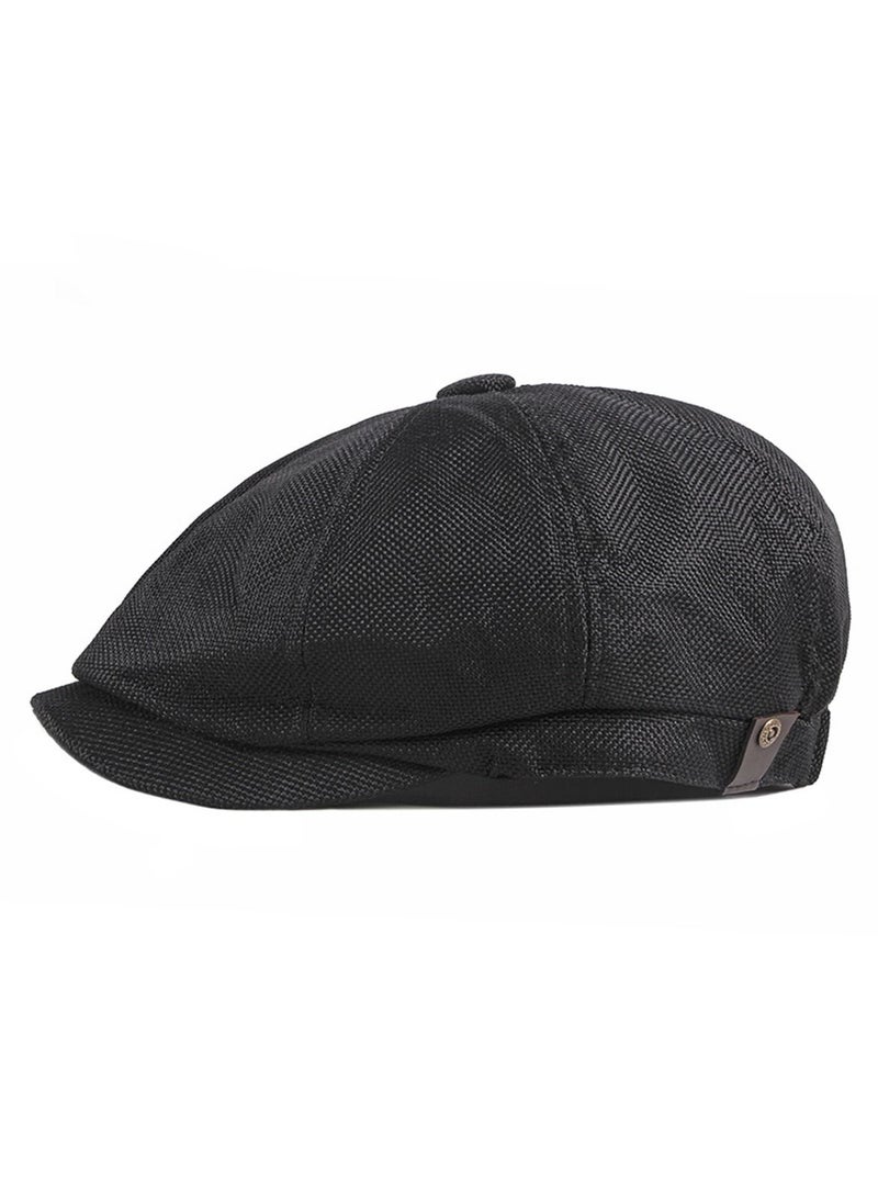 NIBEMINENT - Fashion Autumn Winter Cotton Breathable Beret Cap Sun Protection Comfort Adjustable Cowboy for Men Women Black - Image 1