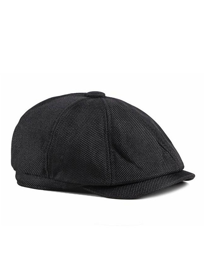NIBEMINENT - Fashion Autumn Winter Cotton Breathable Beret Cap Sun Protection Comfort Adjustable Cowboy for Men Women Black - Image 1