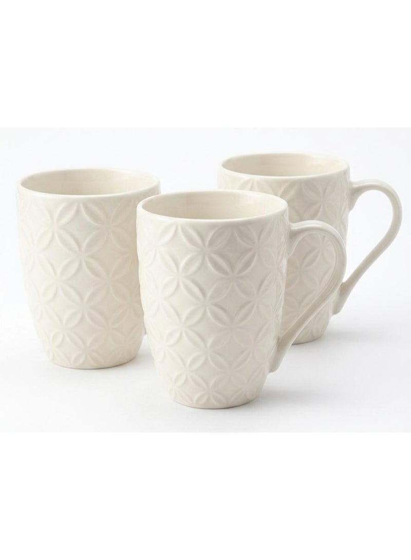 Akdc Ceramic 3Pcs White Mug 450Ml - Image 1