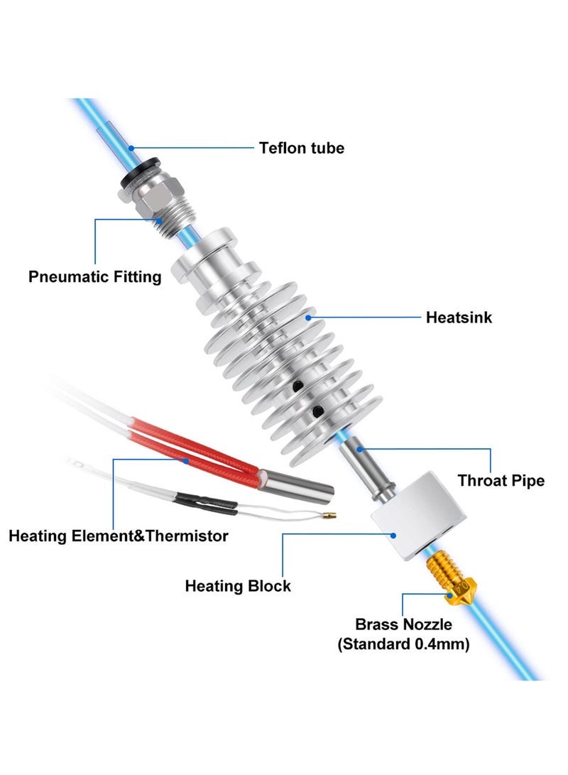 Captaintech Printer Hotend Replacement for Vyper, Kobra Max, Kobra Plus, Volcano V5 J Head, Quality Brass Nozzle, 24V 40W Ceramic Heating Cartridge, Supports High Speed Printing - Image 5