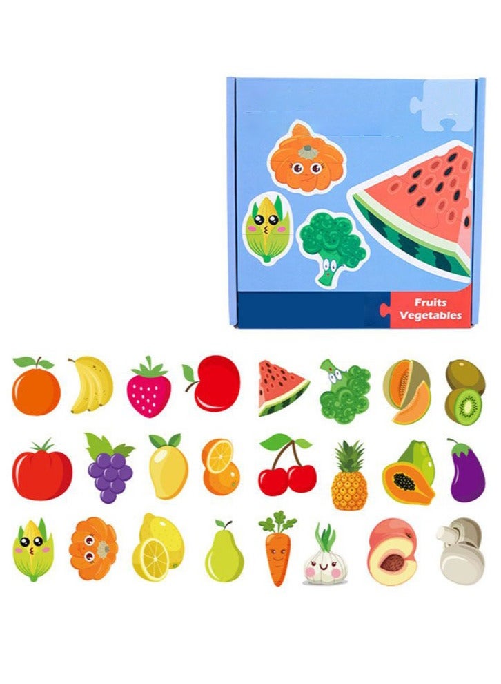 مجموعة بازل تعليمية للأطفال بشكل فواكه وخضراوات