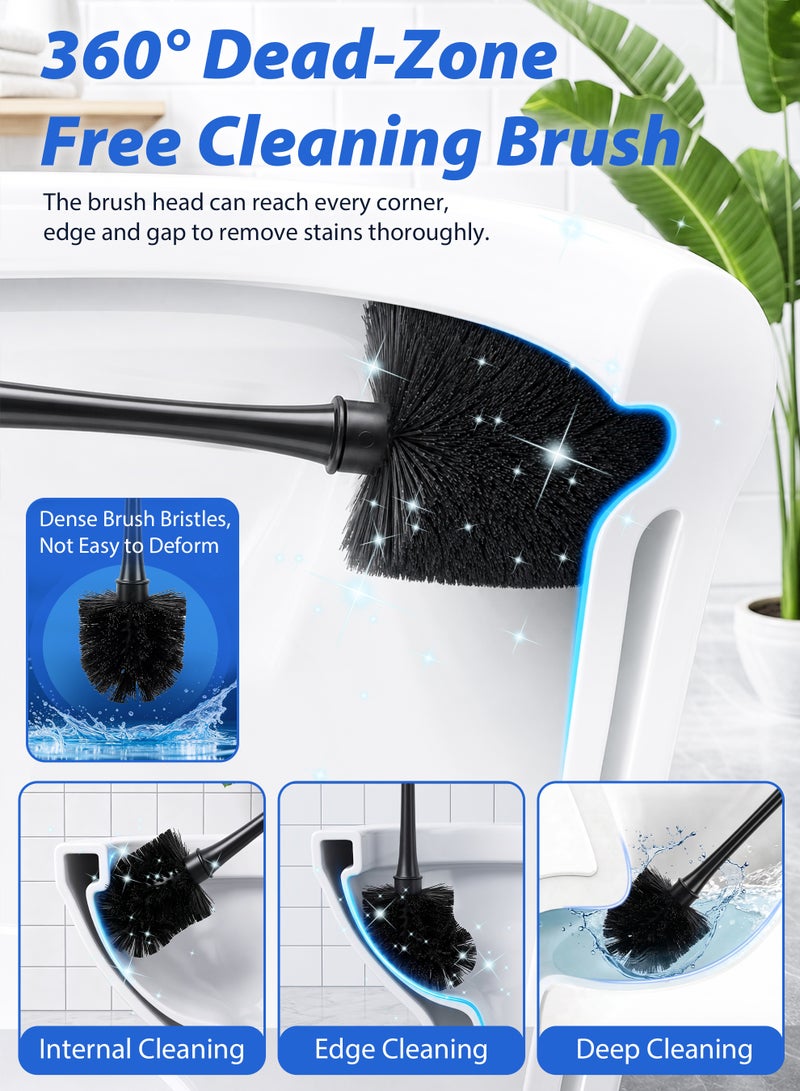 ANYOUI 2-in-1 Toilet Brush Set, Bathroom Drain Cleaning Tool, with Drain Base,Toilet Bowl Brush,Thorough Toilet Cleaning Brush,Washroom Cleaner,Powerful Toilet Plunger, Suitable for Cleaning Toilet Seats and Bathroom. - Image 3